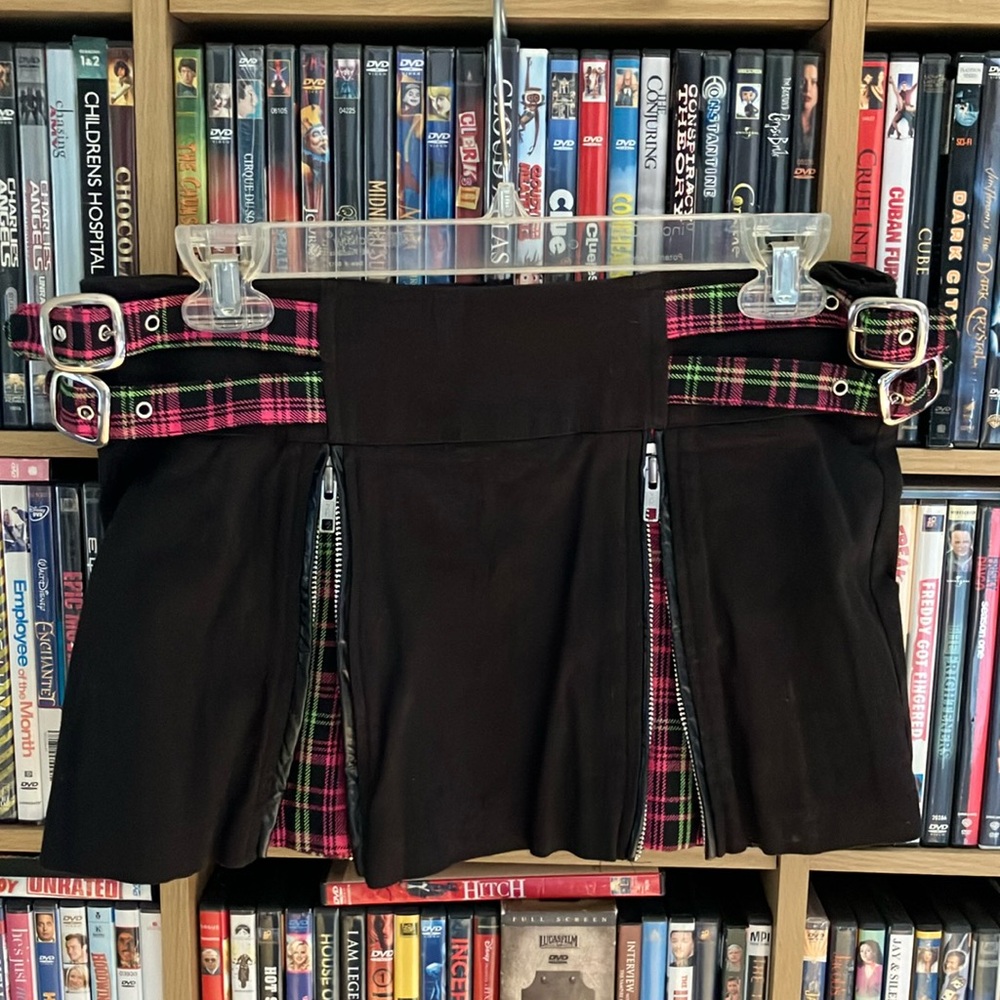 Lip Service Pleated Mini Skirt Set Black and Red